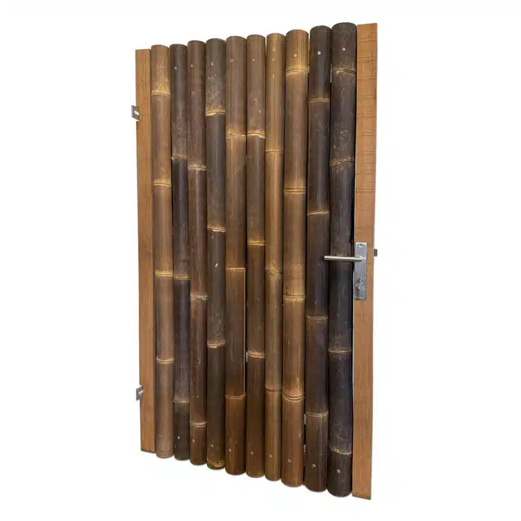 Bamboe Linksdraaiende poortdeur Giant Zwart 100 x 180 cm