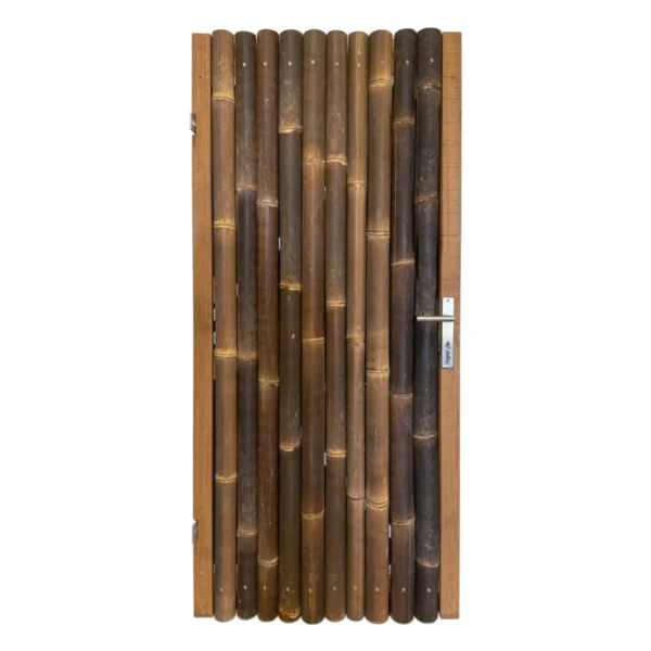 Bamboe Rechtsdraaiende poortdeur Giant Zwart 100 x 200 cm - Afbeelding 2
