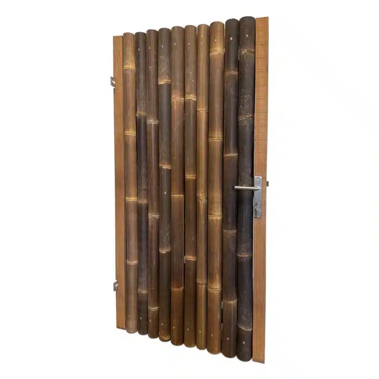 Bamboe Linksdraaiende poortdeur Giant Zwart 100 x 200 cm